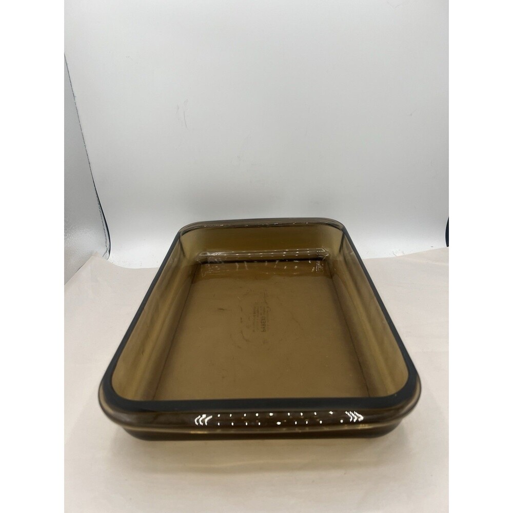VTG Pyrex 233-N Corning Baking Casserole Dish Amber 33x23x5cm.